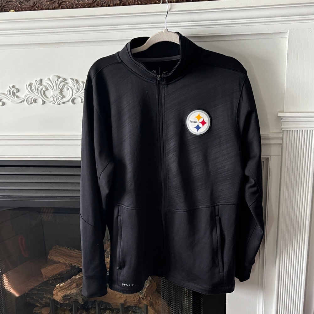 Black Nike Pittsburgh Steelers Zip-Up Jacket size Large